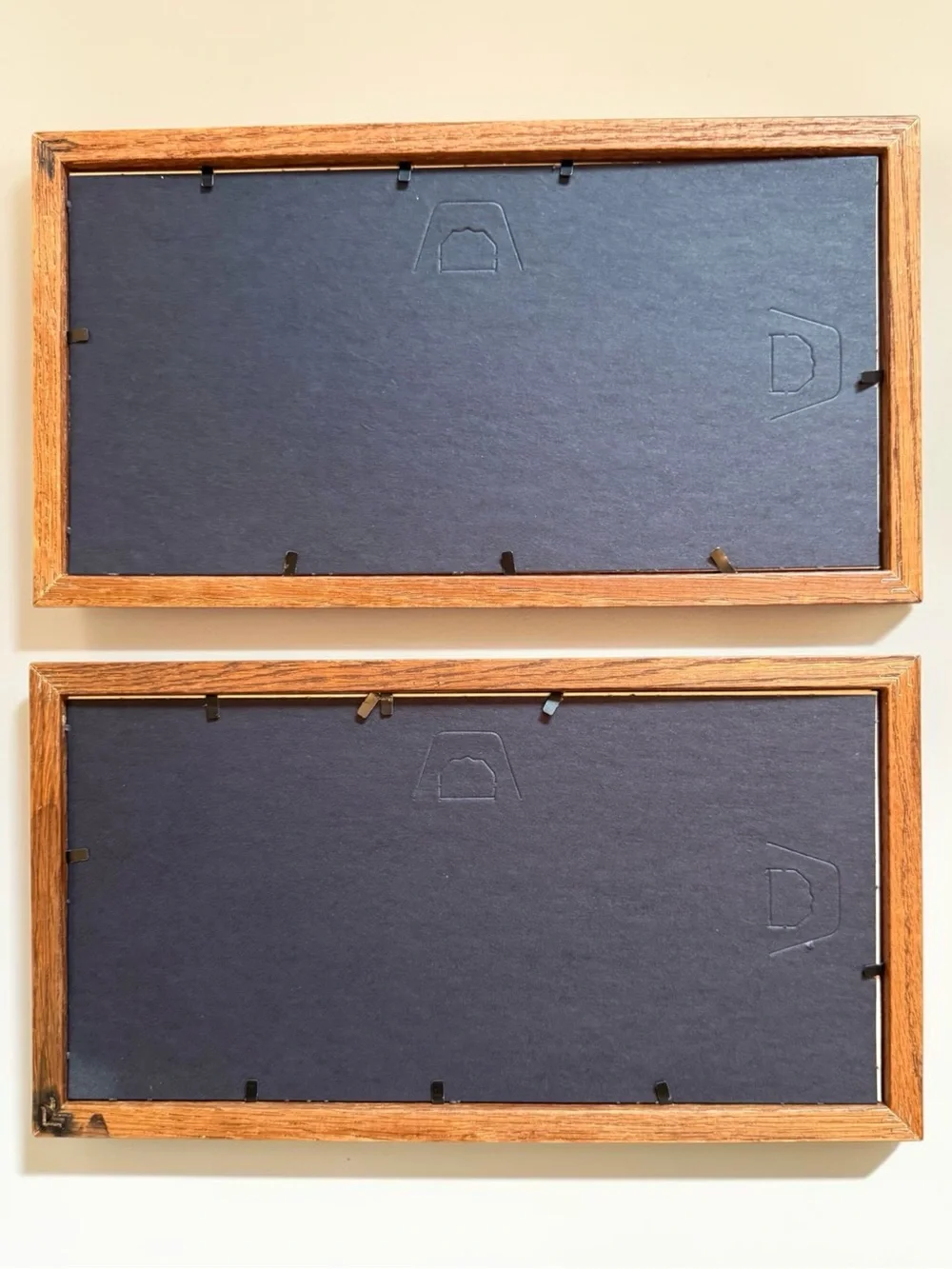 Pair of Connoisseur Wooden Matted Sports Class Picture Frames 12x6”